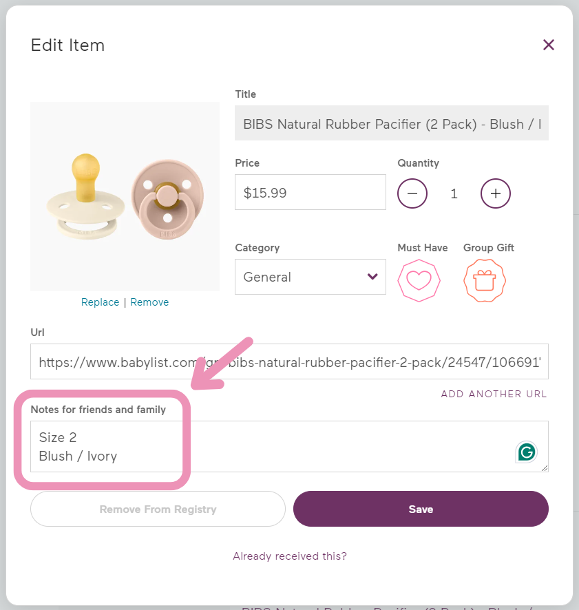 How do I add size and color preferences to my gifts? Babylist Help Center